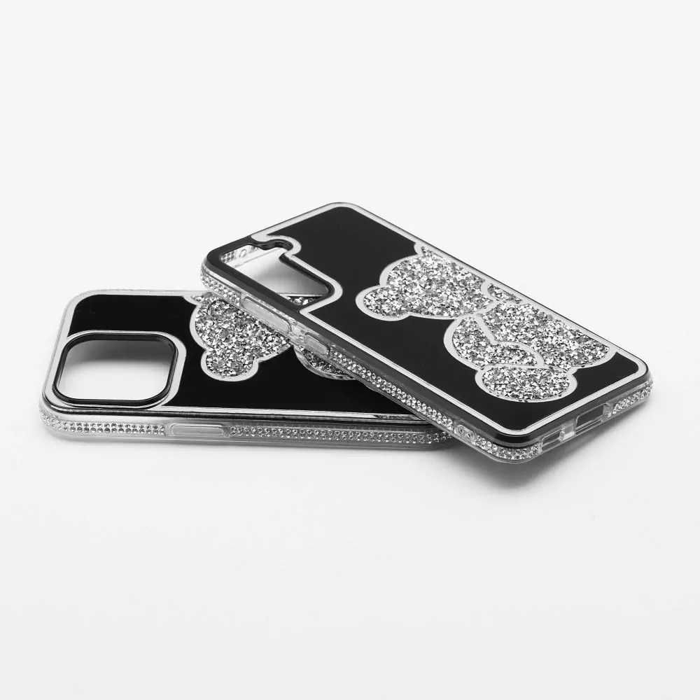 Třpytivé pouzdro Coolcase TEDDY BEAR  - Apple iPhone 7 / 8 / SE 2020 / SE 2022 stříbrné