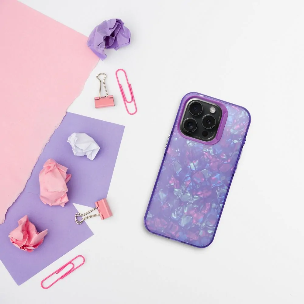 Pouzdro Coolcase TUTTI FRUTTI - Apple iPhone 15 Pro - fialové