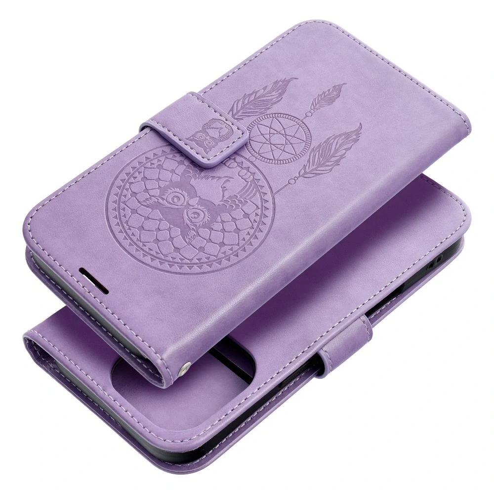 MEZZO Book - Apple iPhone 16 Pro flip knížkové pouzdro - Fialový lapač snů
