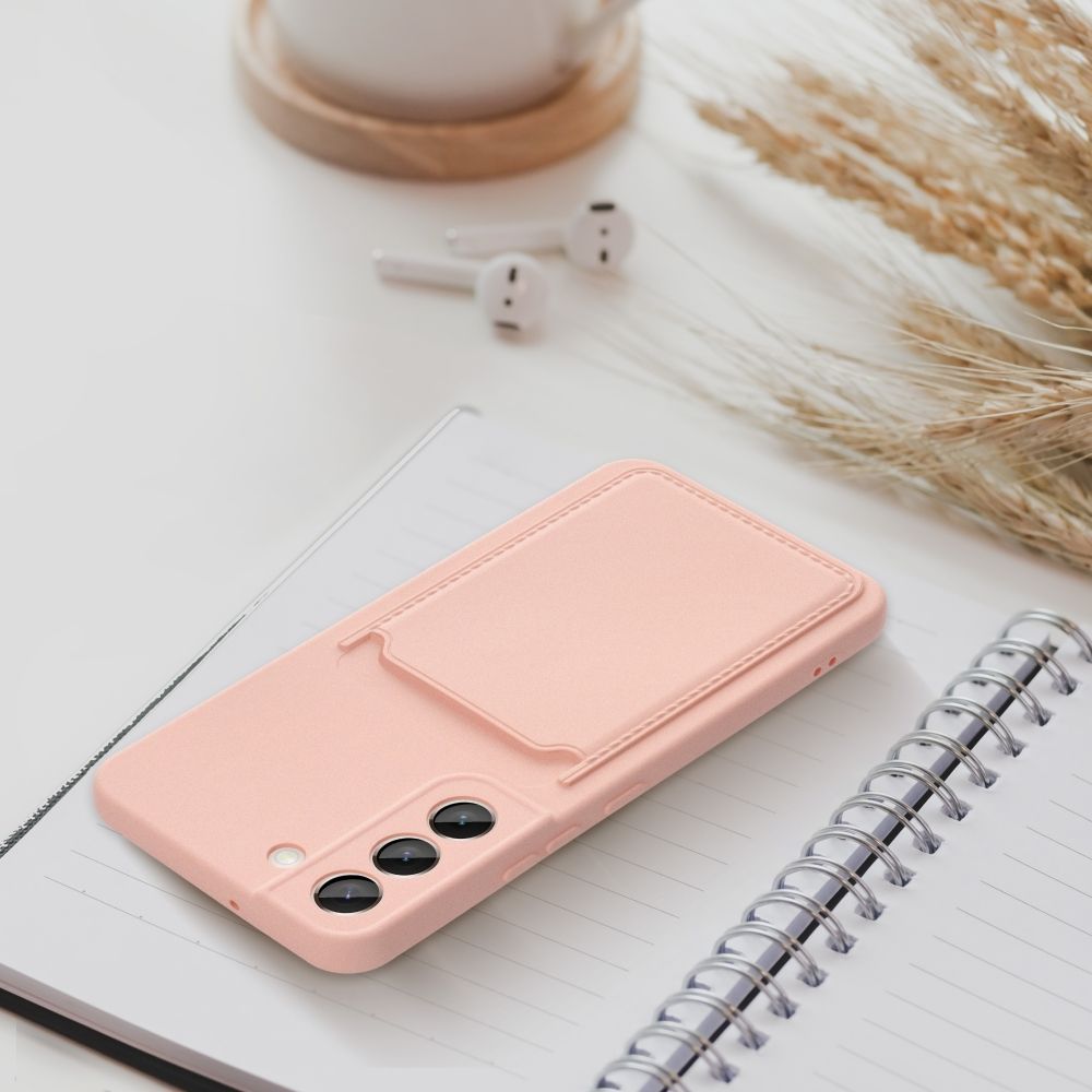 Silikonové pouzdro Card Case na mobil Samsung Galaxy S24 FE - Růžové