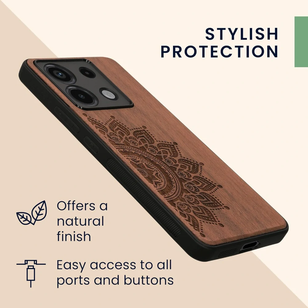 Dřevěné pouzdro KWmobile - Xiaomi Redmi Note 13 Pro 5G / Poco X6 5G Rising sun