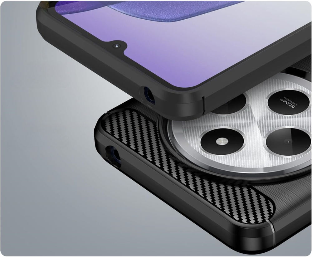 Silikonové pouzdro Coolcase CARBON na mobil Xiaomi Redmi 14C / Poco C75 Černé