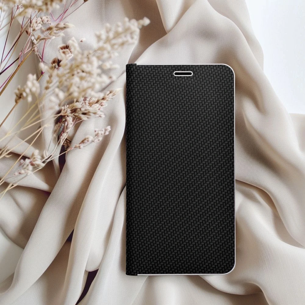 Flip pouzdro LUNA Book Carbon Samsung Galaxy A36 5G – černé