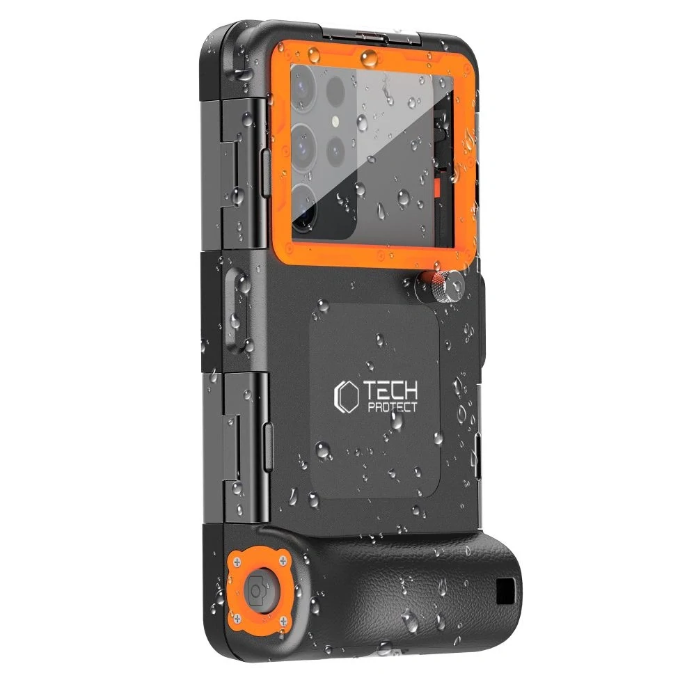 Voděodolné pouzdro Tech-Protect IPX8 – 4.7–6.7", černo-oranžové