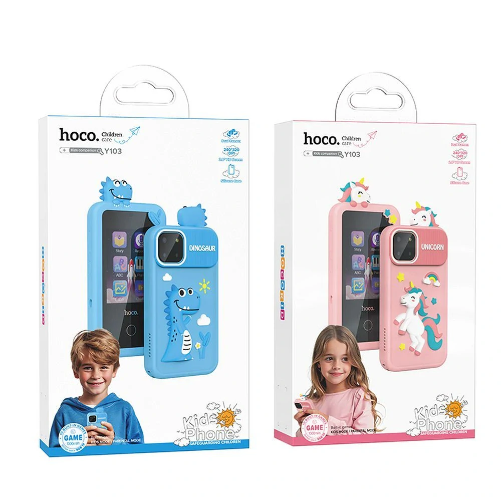 Dětský herní telefon HOCO Y103 – 2,8", růžový jednorožec, hry