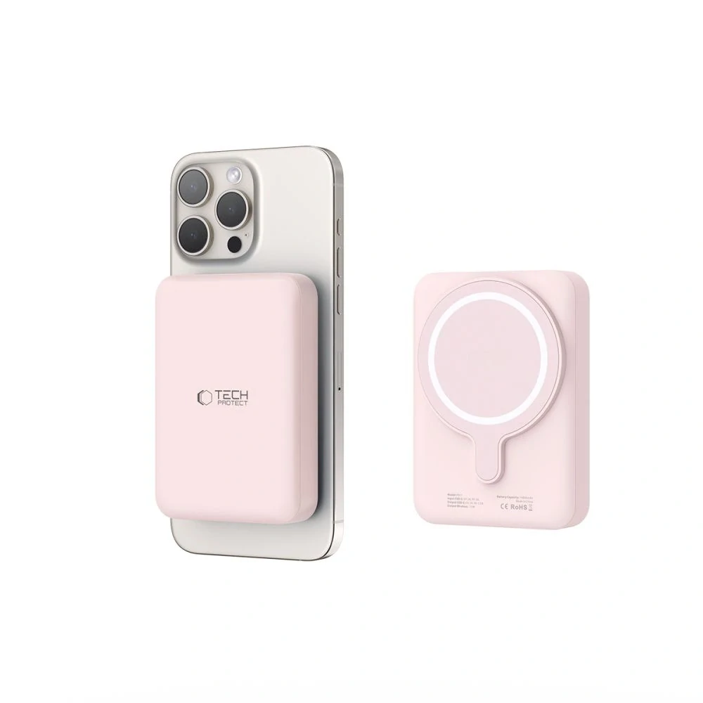 Powerbanka Tech-Protect LifeMag PB11 MagSafe 10000mAh - růžová