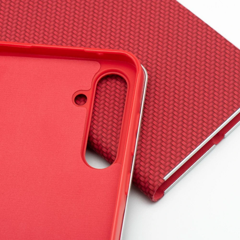 Pouzdro Luna Book Carbon Samsung A41 - červené
