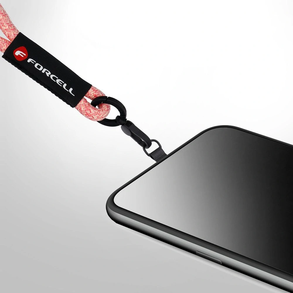 Šňůrka k mobilu na ruku Forcell R10X40 růžovo-bílá
