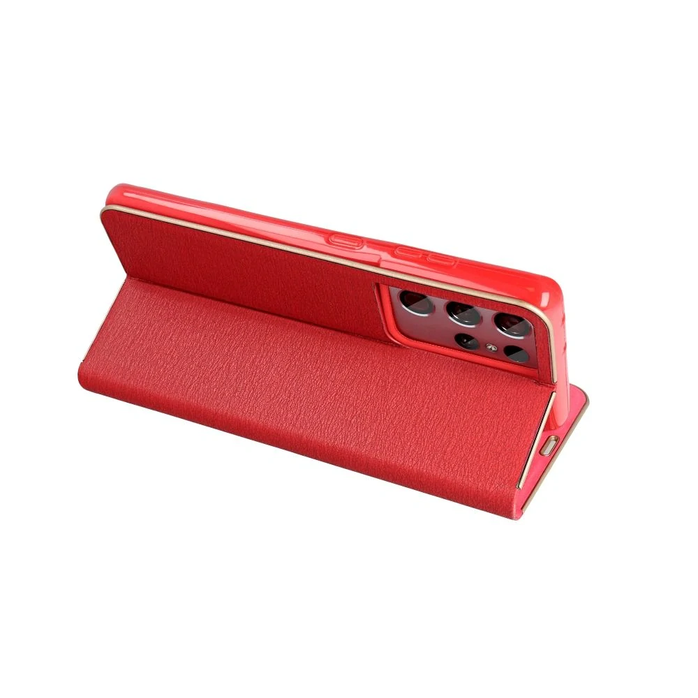 Flip pouzdro LUNA Book Gold na mobil Xiaomi Redmi 15C – červené