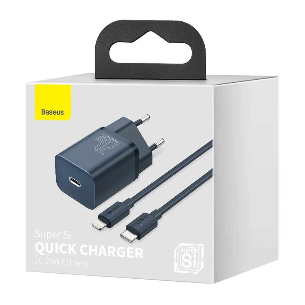 Rychlonabíječka Baseus Super Si 1C 20W + USB-C – Lightning 1 m – modrá