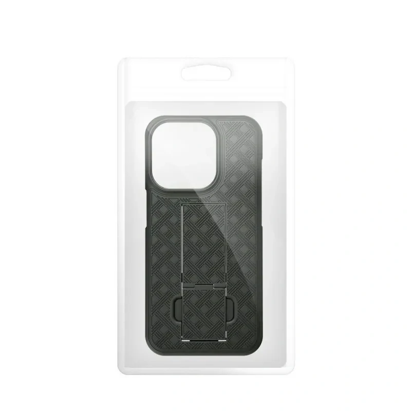 Kryt HOLSTER s klipem a stojánkem pro Apple iPhone 15 Pro - černý