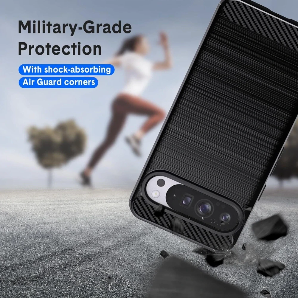 Pouzdro CARBON s ochranou hran pro Google Pixel 10 / 10 Pro - černé