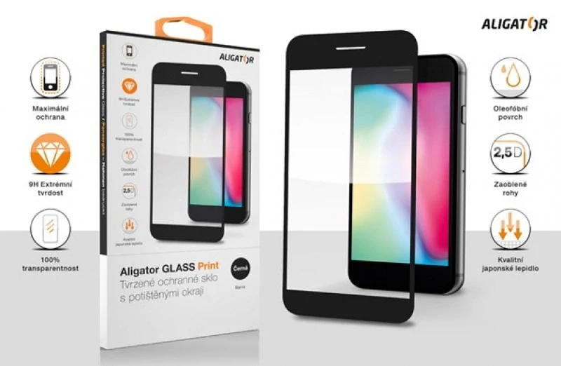 Ochranné sklo na mobil Samsung Galaxy A37 5G - GLASS PRINT černé 8596426114138