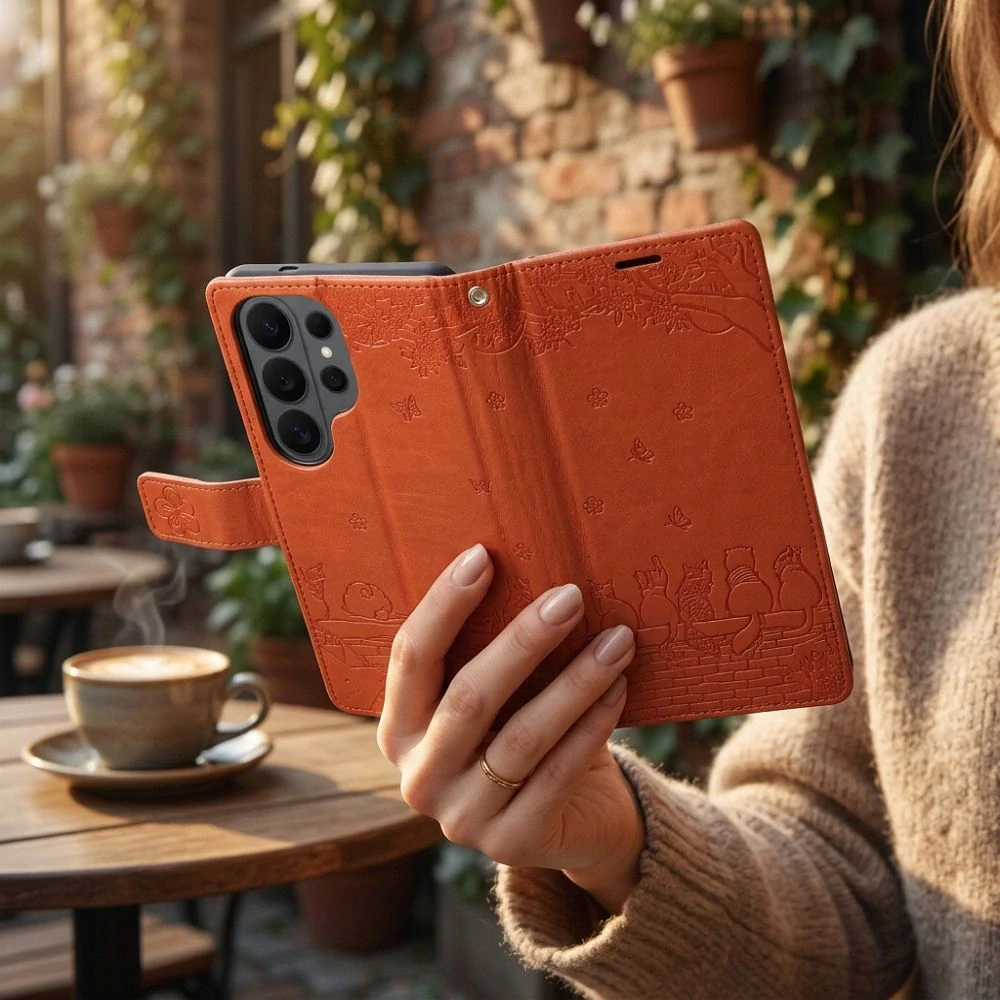 Flip pouzdro Redmi Note 15 4G Mezzo oranžové kočky