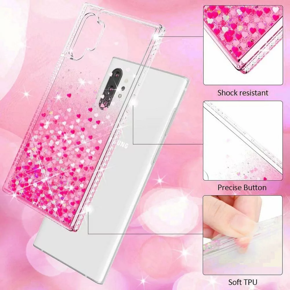 Třpytkové pouzdro Sand Case Diamond na mobil Samsung Galaxy M21 Růžové - čiré