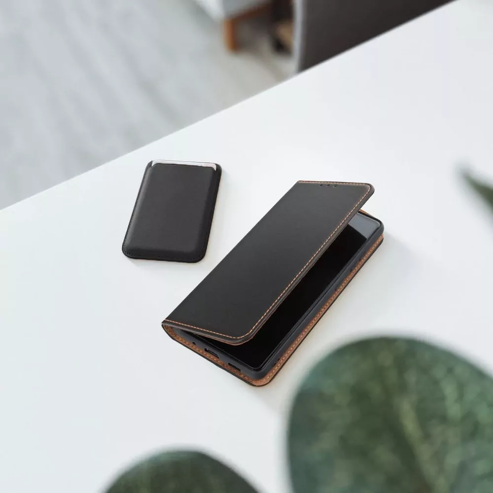 Elegantní kožené flip pouzdro Forcell Leather na mobil Samsung Galaxy A52 / A52 5G - černé