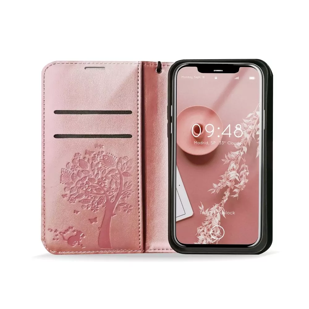 Flipové pouzdro Coolcase Mezzo na mobil Samsung Galaxy A33 5G - Tree rose gold