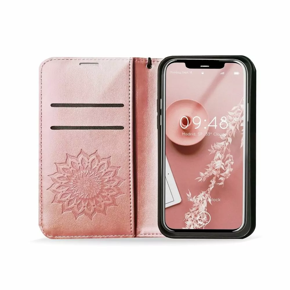 Flipové pouzdro Coolcase Mezzo na mobil Xiaomi Redmi Note 11 / 11S - Mandala rose gold