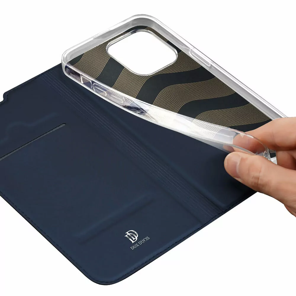 Prémiové flip pouzdro DUX DUCIS SKIN na mobil Apple iPhone 14 Pro - modré