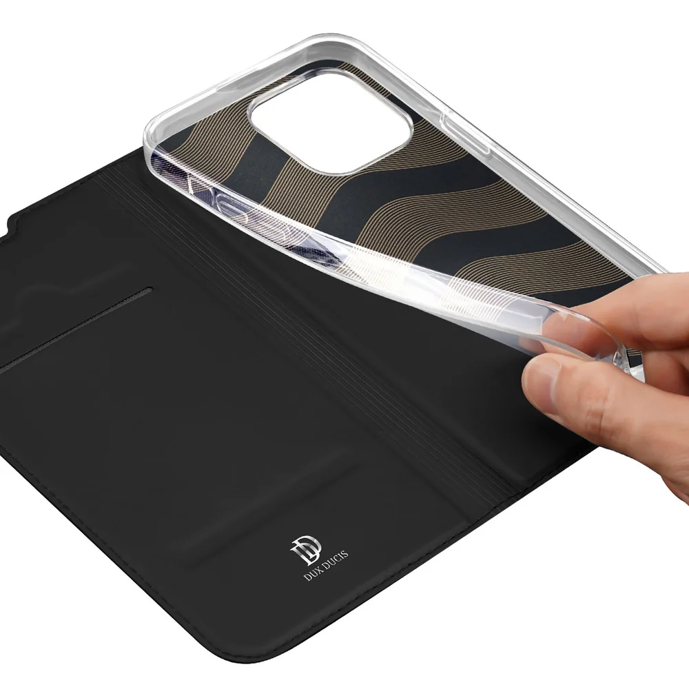 Prémiové flip pouzdro DUX DUCIS SKIN na mobil Apple iPhone 14 Pro Max - černé