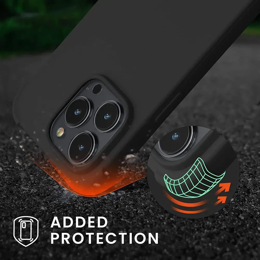 Pevné silikonové pouzdro kwmobile Crossbody na mobil Apple iPhone 14 Pro černé s popruhem přes rameno nebo na krk