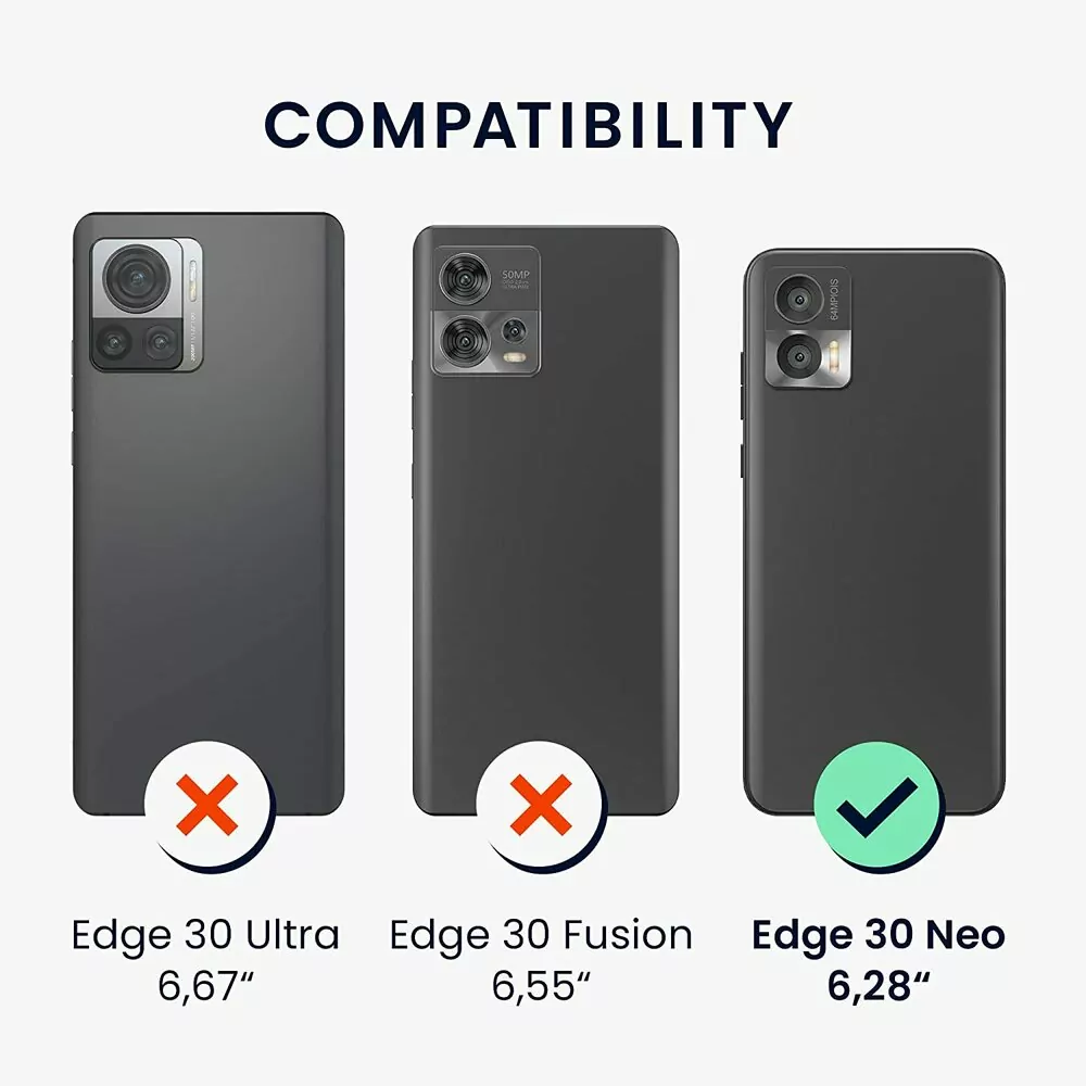 Pevné silikonové pouzdro kwmobile Crossbody na mobil Motorola Edge 30 Neo čiré s popruhem
