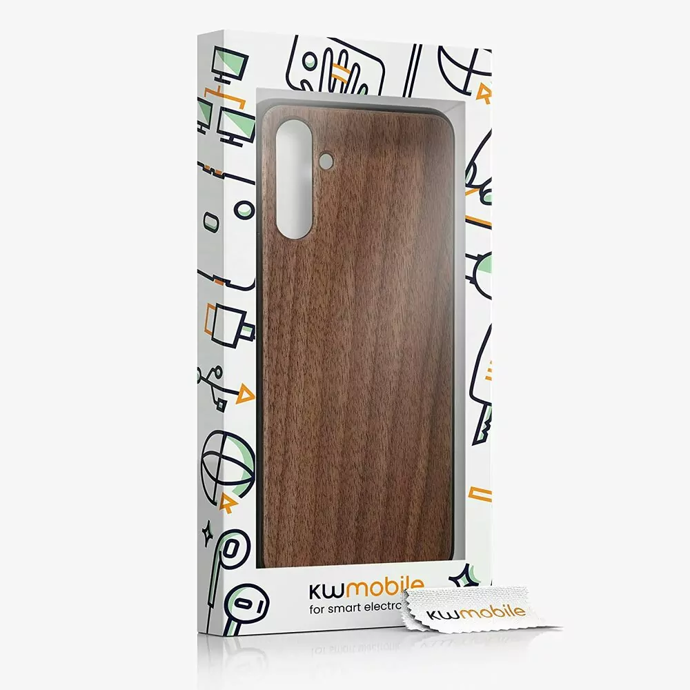 Dřevěné - silikonové pouzdro KWmobile na mobil Samsung Galaxy A13 5G / Samsung Galaxy A04s