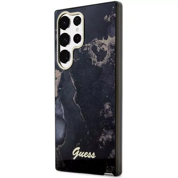 Originální pouzdro Guess GUHCS23LHTMRSK na mobil Samsung Galaxy S23 Ultra - Golden Marble Collection