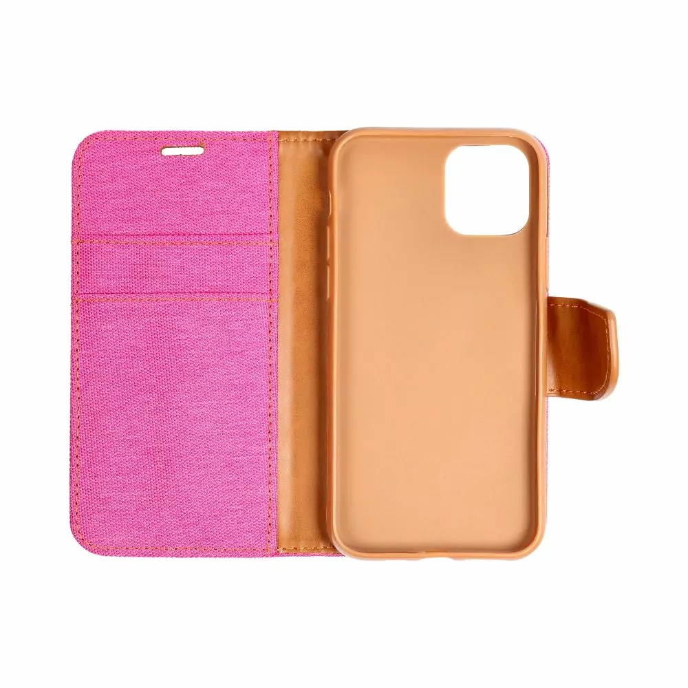Luxusní flipové pouzdro Coolcase Canvas pro Samsung Galaxy A54 5G růžové