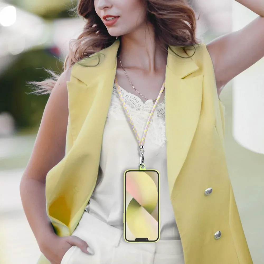 Univerzální dlouhý popruh SWING 6mm Crossbody přes rameno nebo kolem krku - žluto šedý