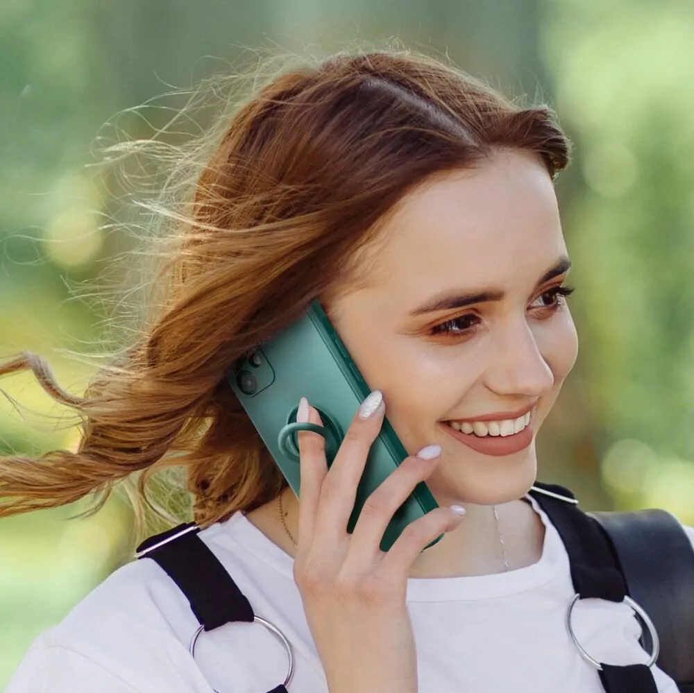 Silikonové pouzdro Forcell RING CASE na mobil Samsung Galaxy A25 5G zelené