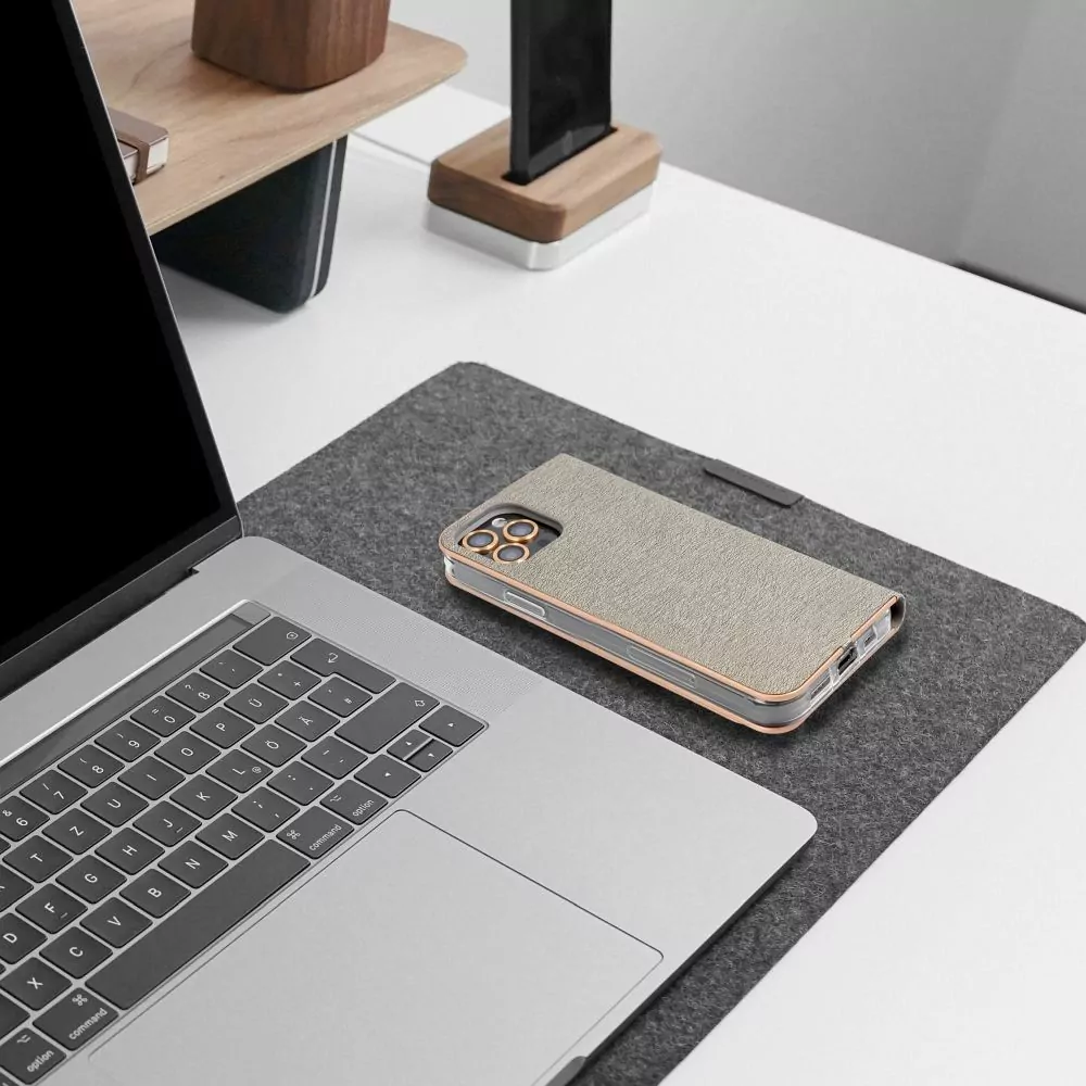 Luxusní flip pouzdro Coolcase Luna na mobil Samsung Galaxy A15 / A15 5G Šedé