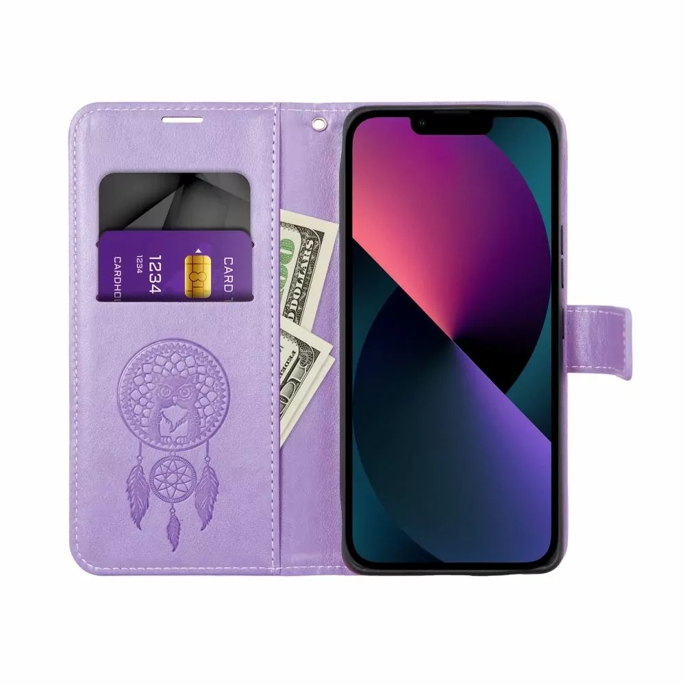 Flipové pouzdro Coolcase Mezzo na mobil Samsung Galaxy A54 5G - Fialový lapač snů