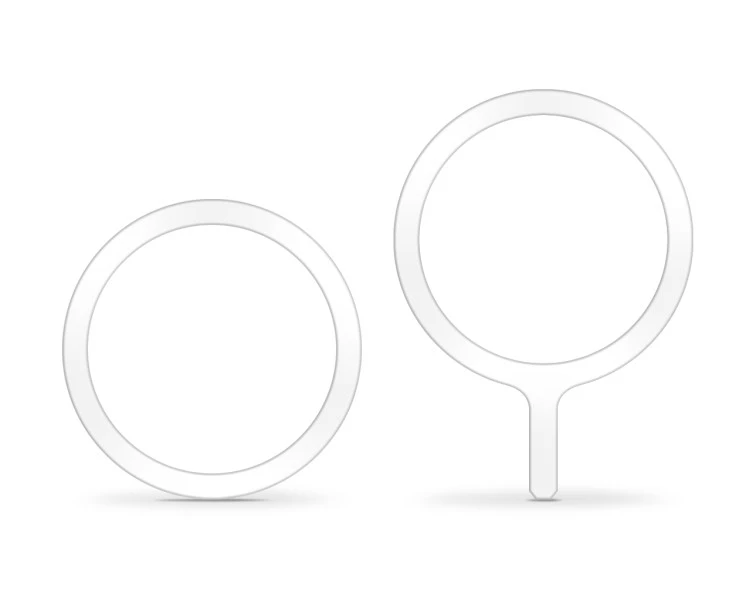 Set 2ks feromagnetických samolepek Aligator Mag-Rings, Magsafe kompatibilní, bílé