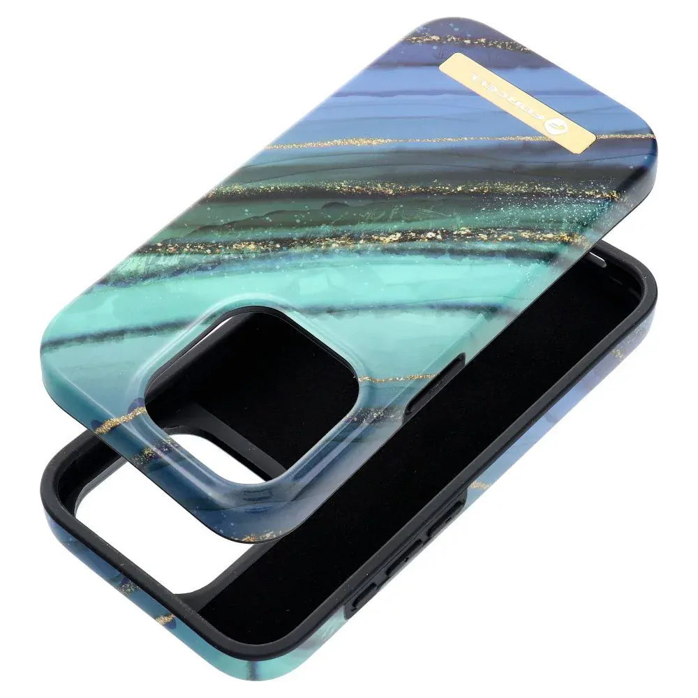 Prémiové pouzdro FORCELL F-PROTECT Mirage 4D s MagSafe na mobil Apple iPhone 15 Pro - Jade marble