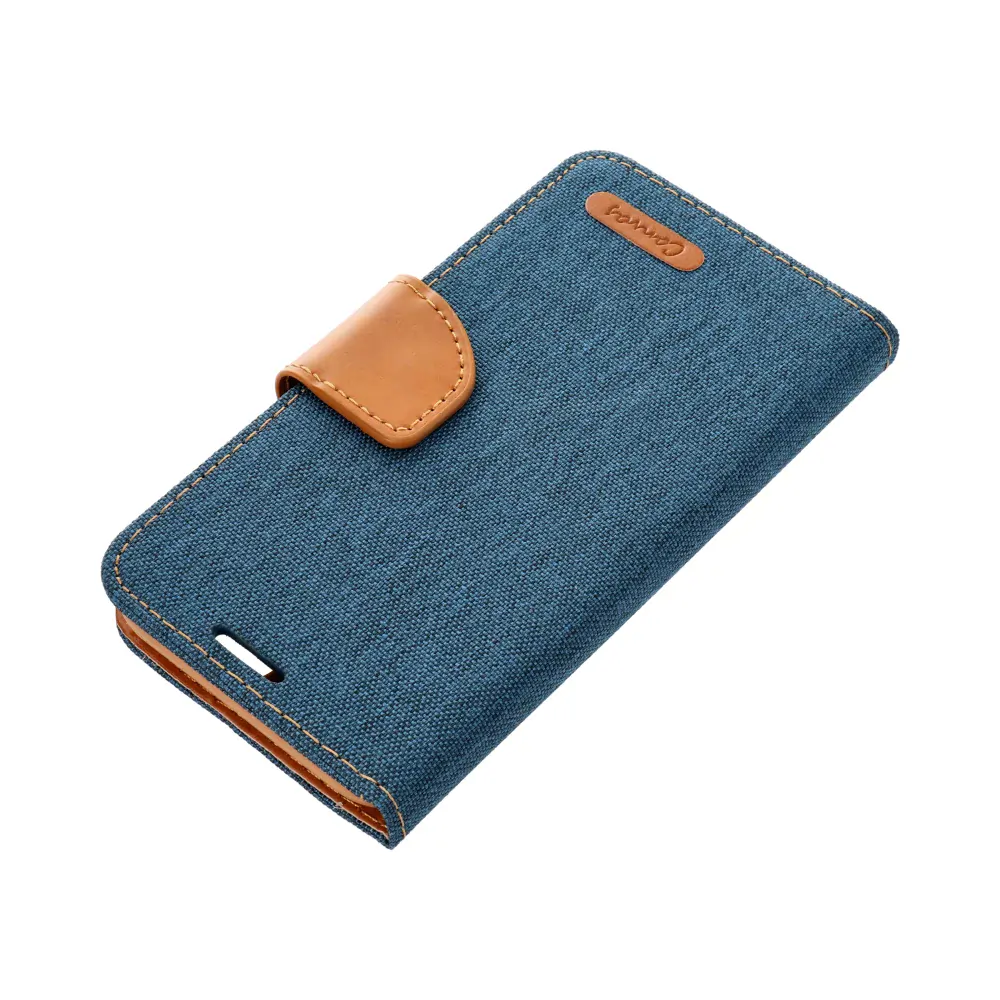 Luxusní flipové pouzdro Coolcase Canvas pro Samsung Galaxy A55 5G navy modré