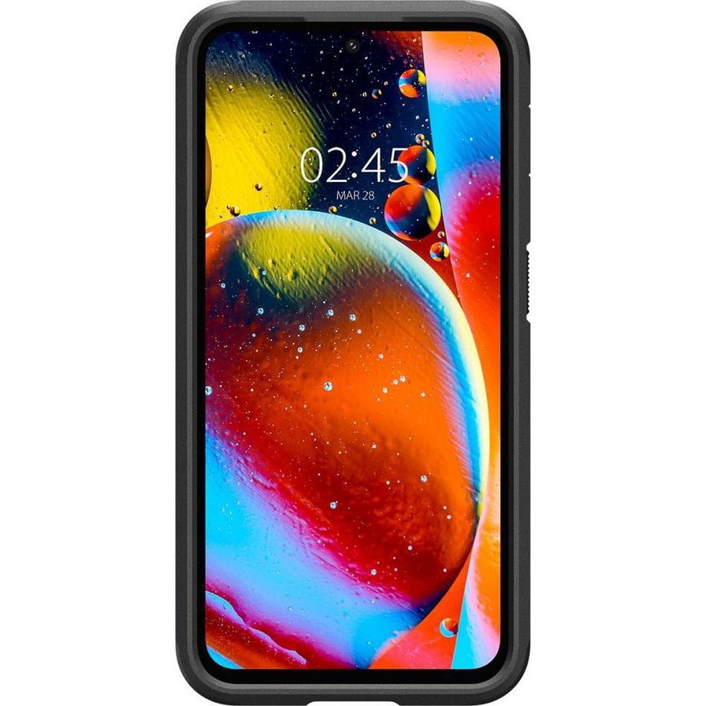 Odolné silikonové pouzdro SPIGEN Tough Armor na mobil Samsung Galaxy S23 FE tmavě zelené se stojánkem