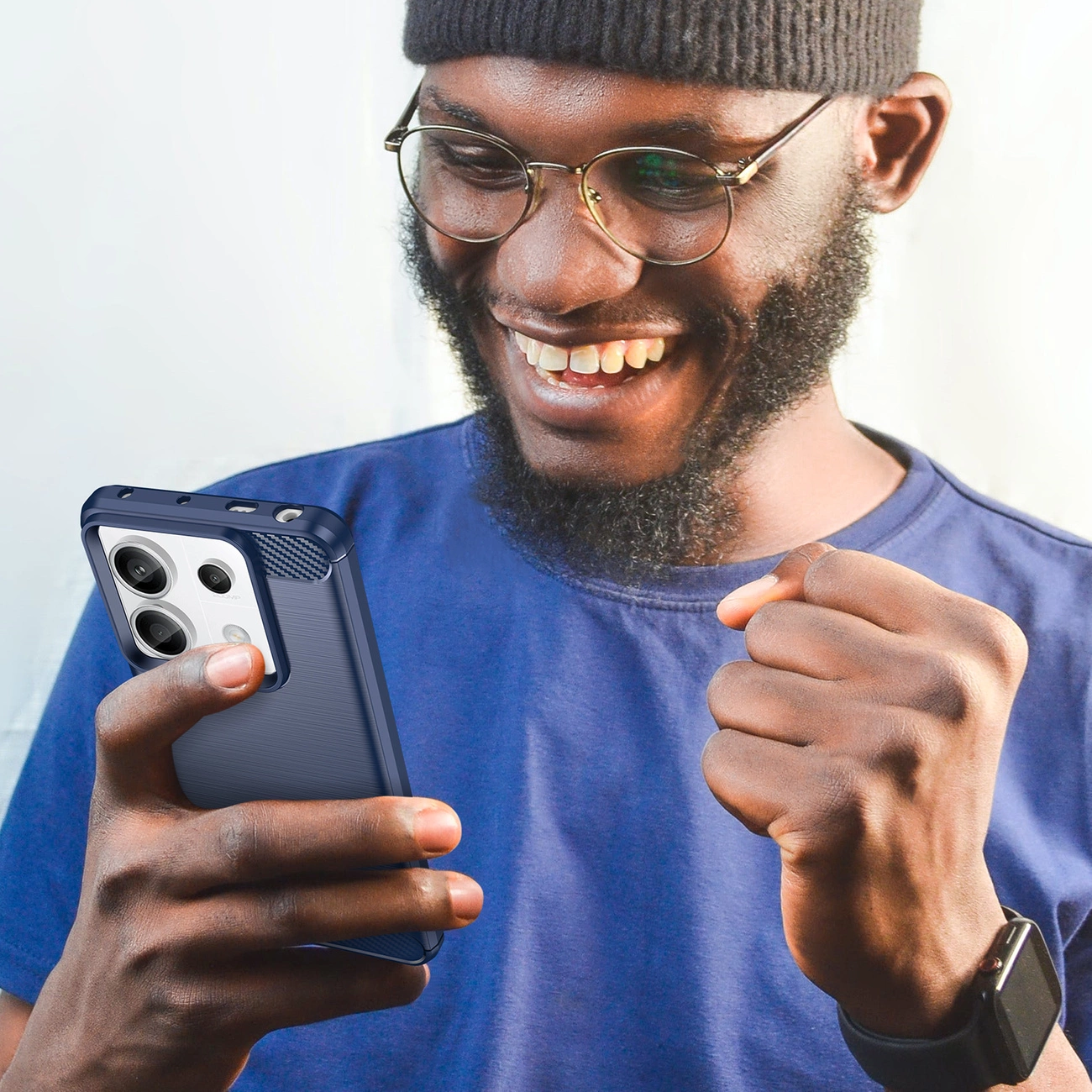 Silikonové pouzdro Coolcase Carbon - Xiaomi Redmi Note 13 Pro Plus 5G Modré