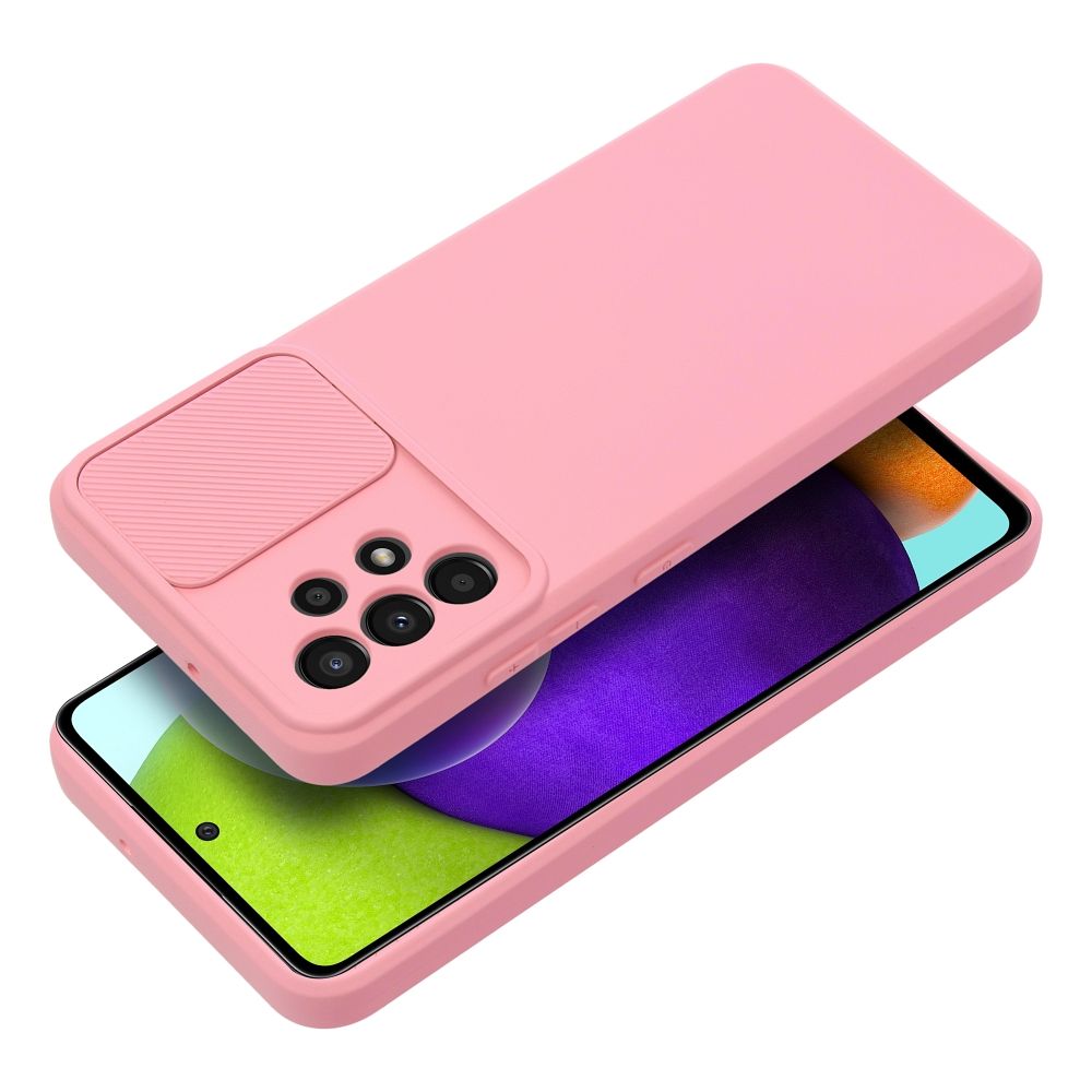 Silikonové pouzdro SLIDE Case s krytkou fotoaparátu - Samsung Galaxy A35 5G Růžové