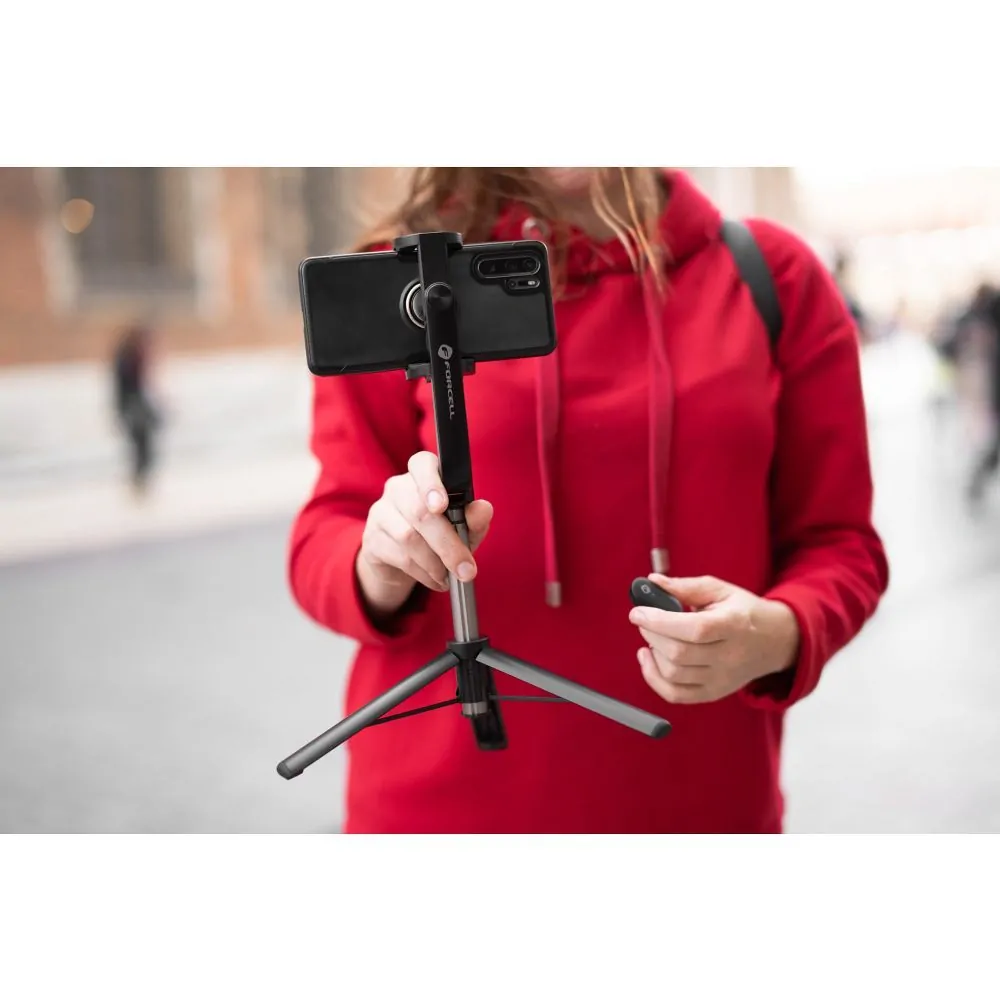 Selfie tyč s Bluetooth ovladáním FORCELL F-GRIP S70M, použití jako stativ, délka 30 - 70 cm