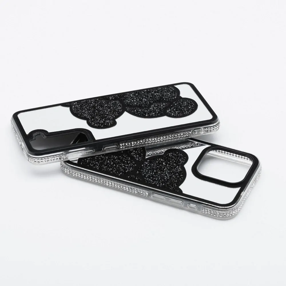 Třpytivé pouzdro Coolcase TEDDY BEAR  - Apple iPhone 7 / 8 / SE 2020 / SE 2022 černé