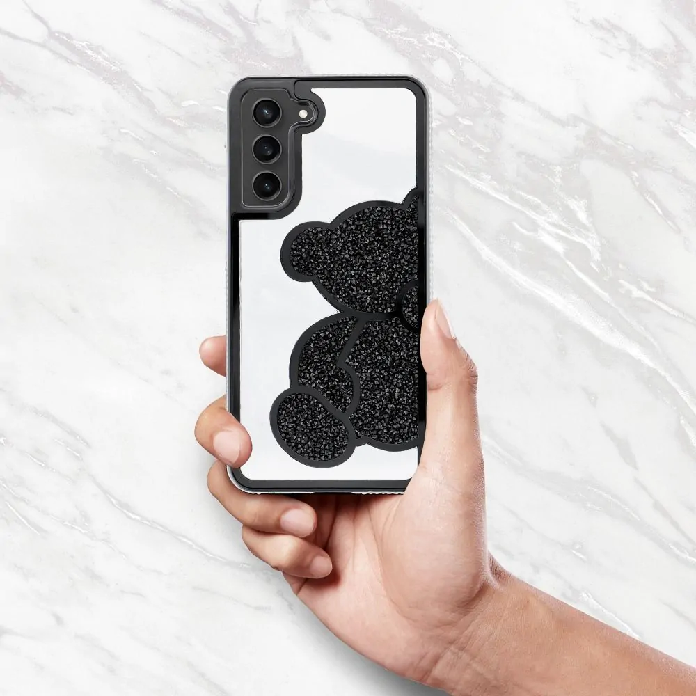 Třpytivé pouzdro Coolcase TEDDY BEAR  - Samsung Galaxy A35 5G černé