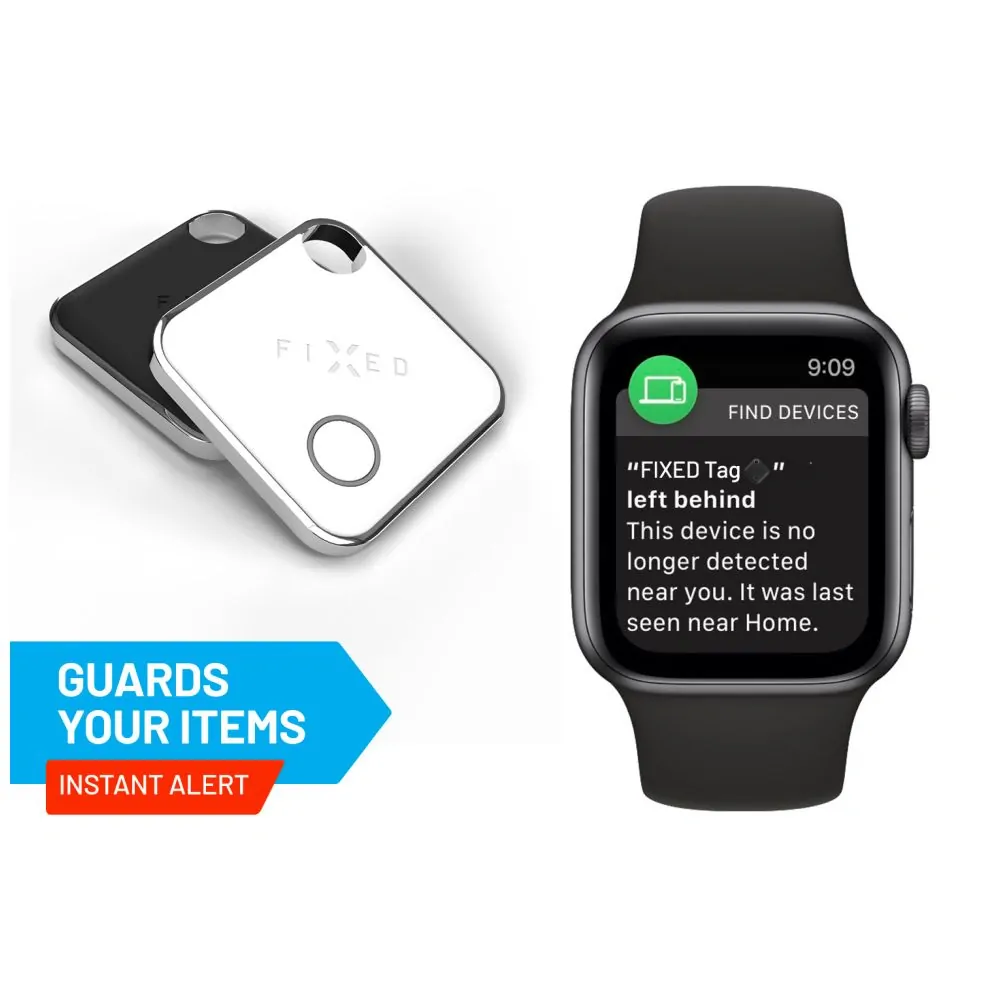 Chytrý lokátor smart tracker FIXED Tag kompatibilní s Apple Find My (Najít) - černý