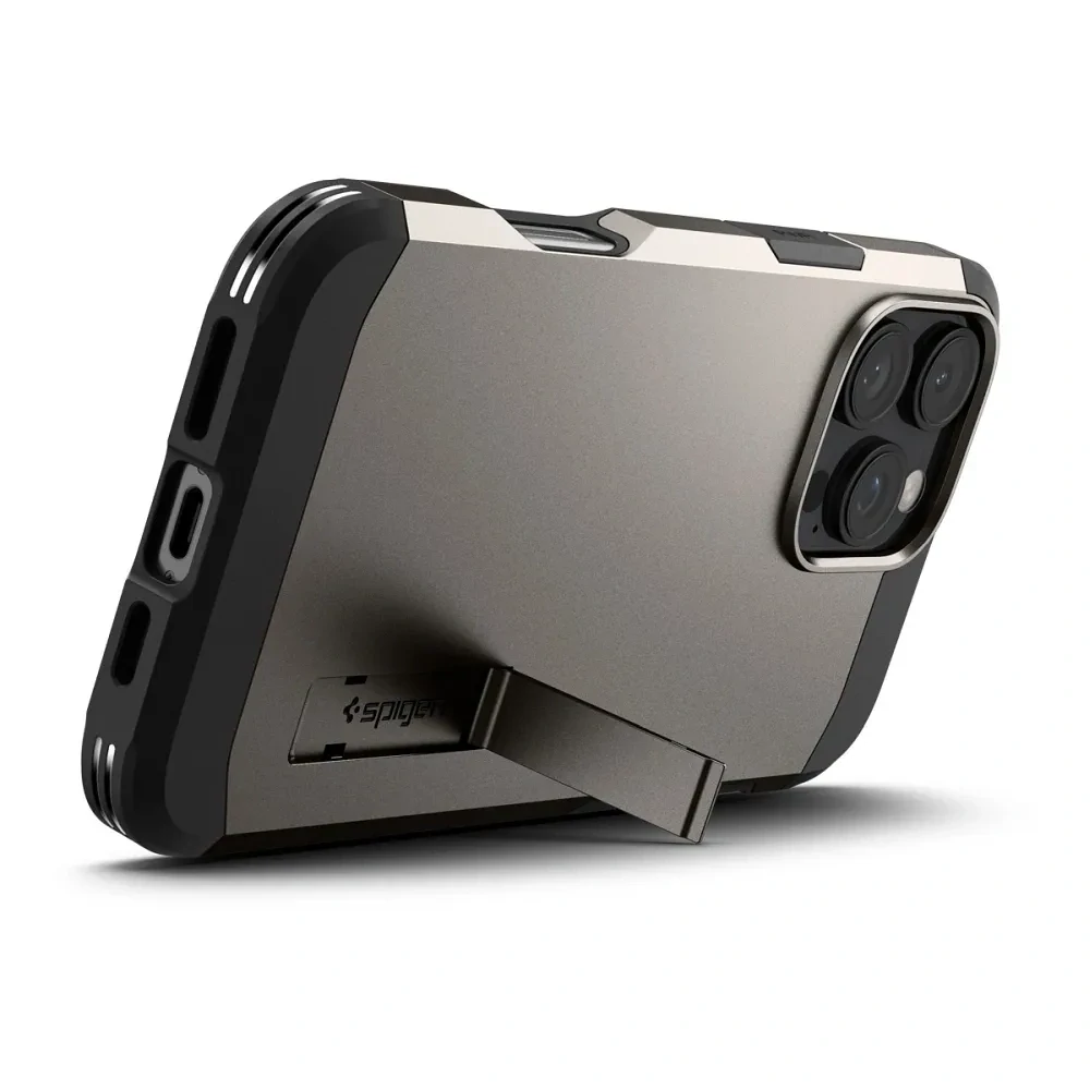 Odolné pouzdro SPIGEN Tough Armor Mag s MagSafe - Apple iPhone 16 Pro - Gunmetal se stojánkem