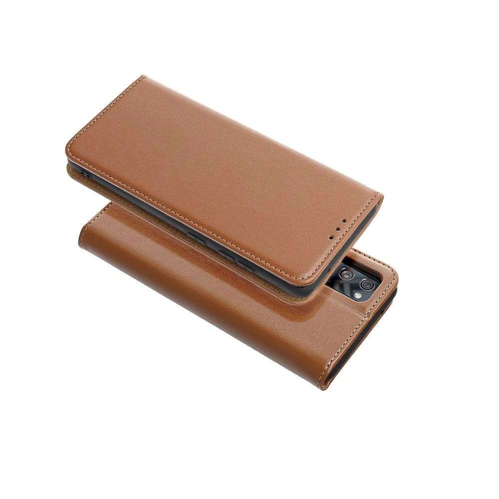 Elegantní kožené flip pouzdro Forcell Leather - Apple iPhone 16 Pro - hnědé