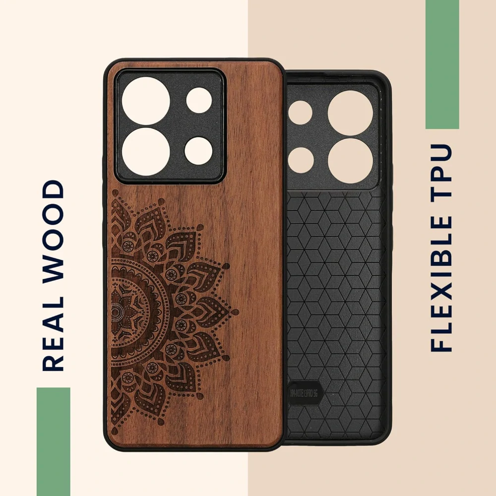 Dřevěné pouzdro KWmobile - Xiaomi Redmi Note 13 Pro 5G / Poco X6 5G Rising sun