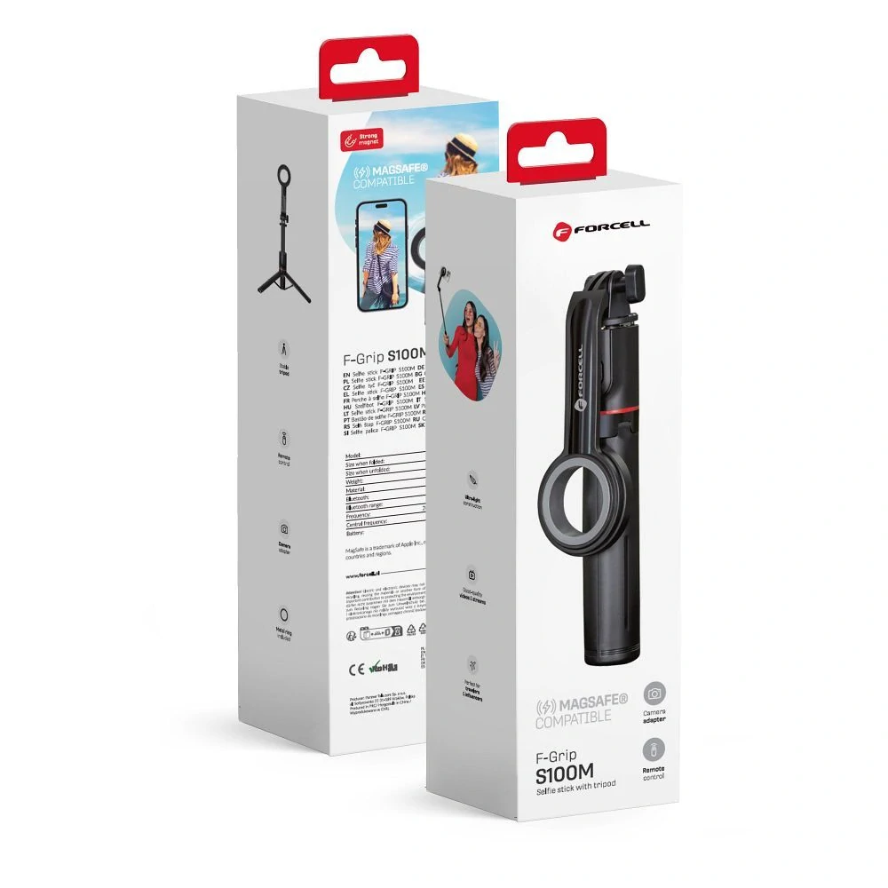 MagSelfie S100M – Selfie tyč s MagSafe® a stabilizátorem - černá
