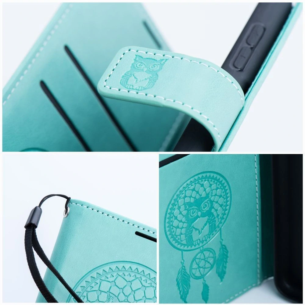 Flip pouzdro MEZZO Book Samsung Galaxy S25 – lapač snů zelené