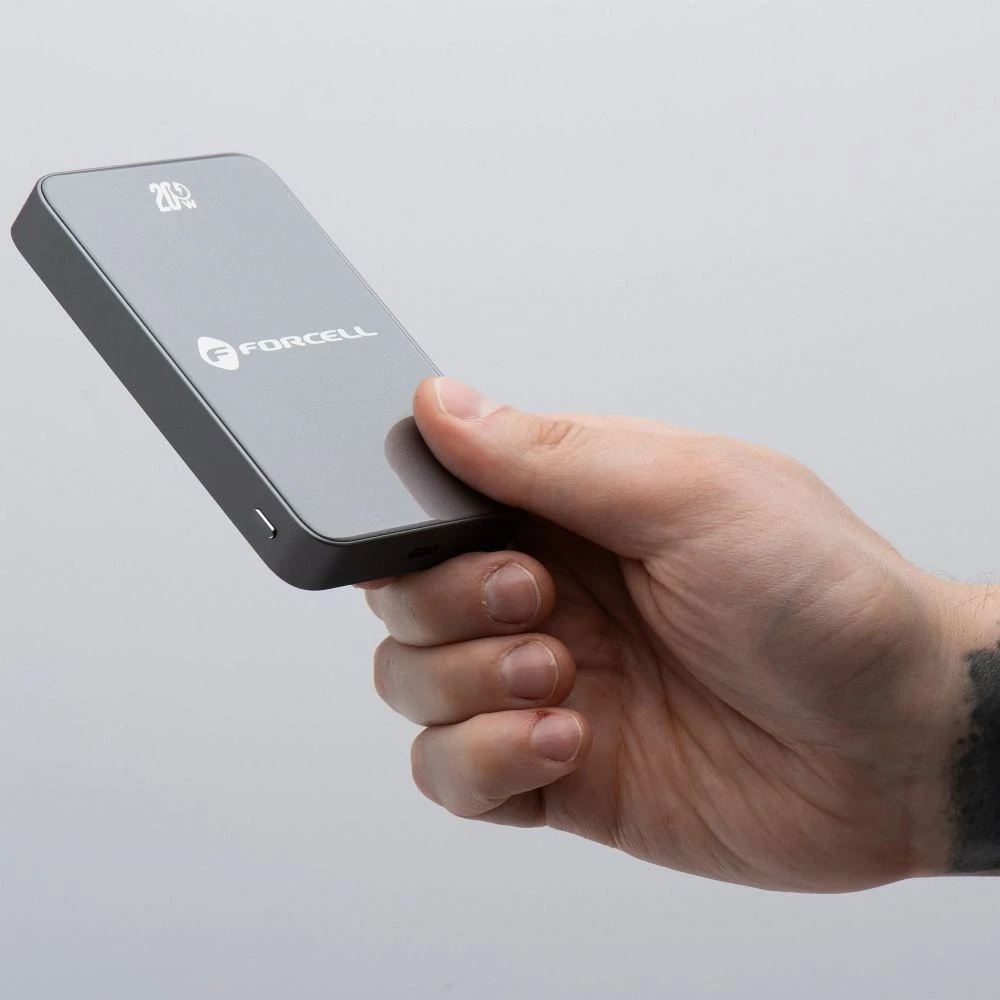 Powerbanka Forcell F-Energy F10K8 MagSafe 10 000 mAh - šedá