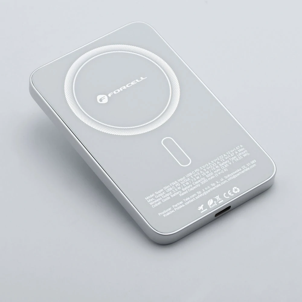 Powerbanka Forcell F-Energy F5K8 MagSafe 5 000 mAh - bílá